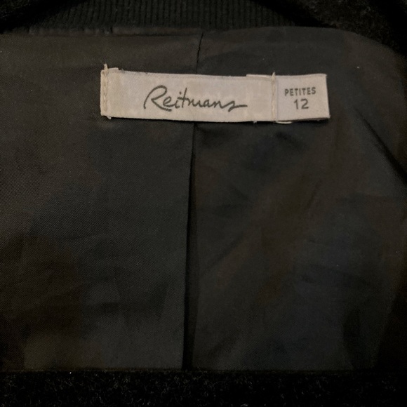 Petite BOMBER Jacket REITMANS - Silky black material - size 12 - Picture 4 of 5
